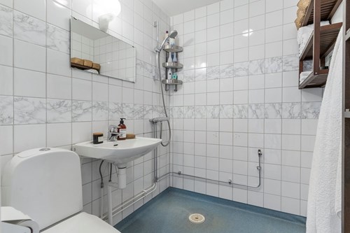 Badrum som är förberett för tvättmaskin!