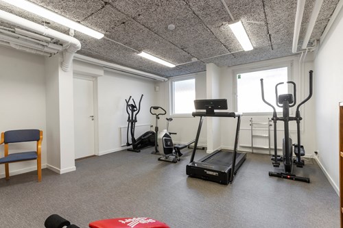 Föreningens gym i källaren.